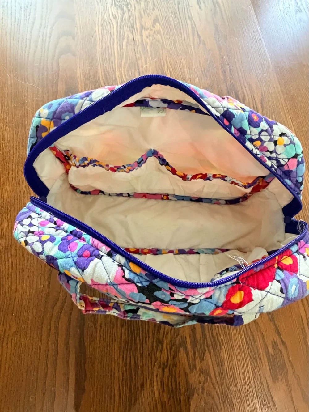 Vera Bradley Multicolor Floral Quilted Cosmetic Bag in Purple Mix